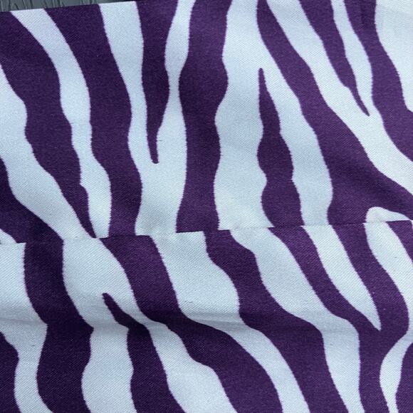 White and purple zebra satin fabric belt Y2K 2000s animal print bohemian - Picture 3 of 8